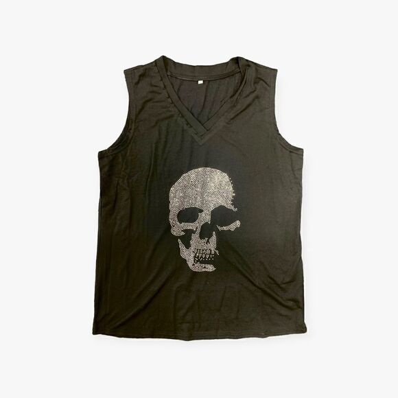 Crystal Skull Sleeveless Tank Top, Small, NEW NWOT - Picture 2 of 4